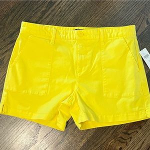 Sanctuary Anthropologie NWT SZ 29 bright yellow lightweight button up shorts